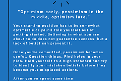Optimism early Pessimism in the middle quote
